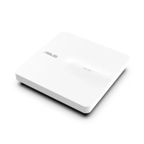 ASUS ExpertWiFi EBA63 ceiling-mount access point, white square body, angled view