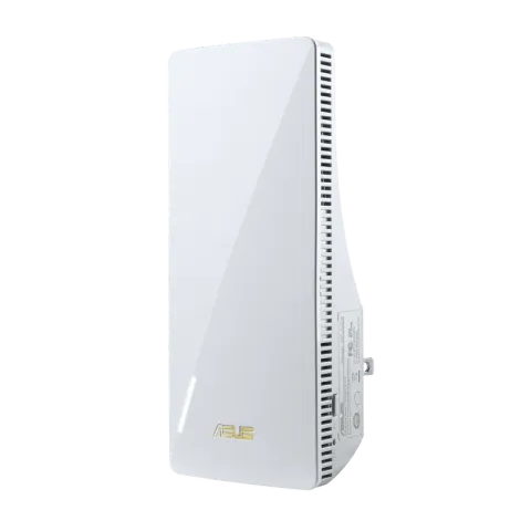 ASUS RP-AX58 range extender, white plug-in body, angled view from the right