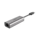 ASUS USB-C2500 2.5 Gbps USB Ethernet adapter, grey body with attached USB cable