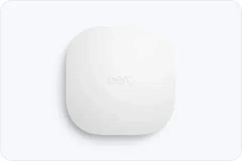 eero PoE 7 Wi-Fi 7 access point, white square ceiling-mount body, front view