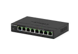 NETGEAR MS308 eight-port multi-gig switch, black metal case, front angle view