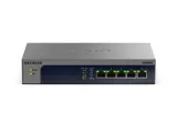 NETGEAR XS505Mv2 10-gig switch, grey metal case with five front ports