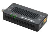 ScreenBeam ECB6250 MoCA 2.5 adapter, black body with coax and Ethernet ports, angled view